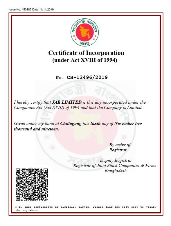Certificate of Incorporation